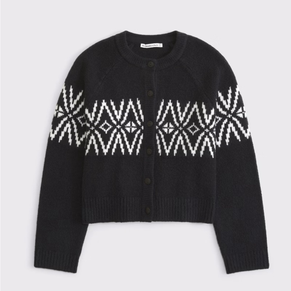 Abercrombie Fairisle Crew Cardigan; Size S